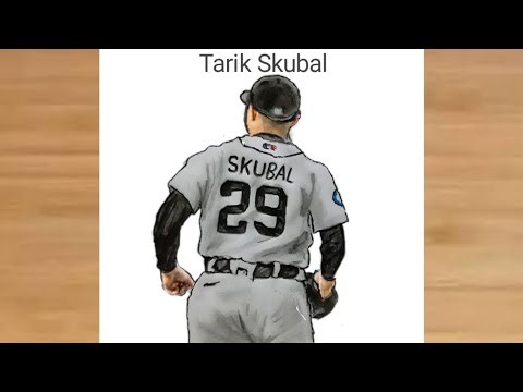 How to draw a Baseball player (Tarik Skubal) backside | Baseball player drawing | MLB player drawing
