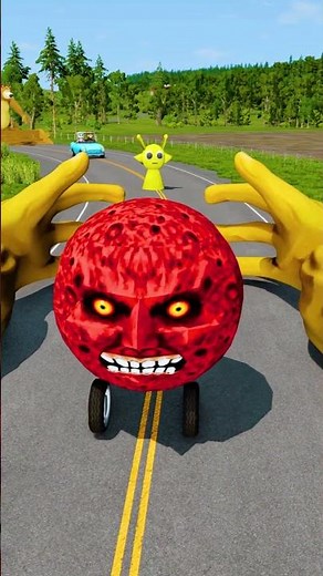 Funny Stunts & Incredible Cars VS HUGE Br Br Patapim Hand Crusher! – BeamNG.Drive