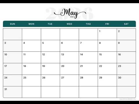 Printable May 2026 Calendar (US) | A4 & Letter Size | May 2026 Calendar Printable | Free PDF