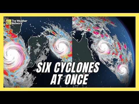 Six Cyclones Are Swirling at Once in the Southern Hemisphere