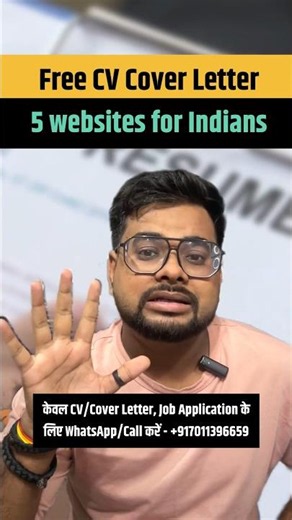 Top 5 FREE Websites to Make CV & Cover Letter in 2026 🔥 | No Agent Needed #shorts