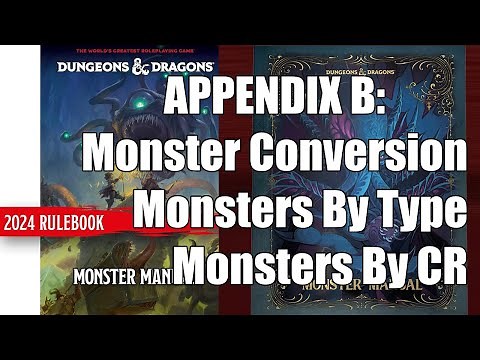 2025 Monster Manual Appendix B: Conversion Table, Monsters By CR, Monsters By Type | Nerd Immersion