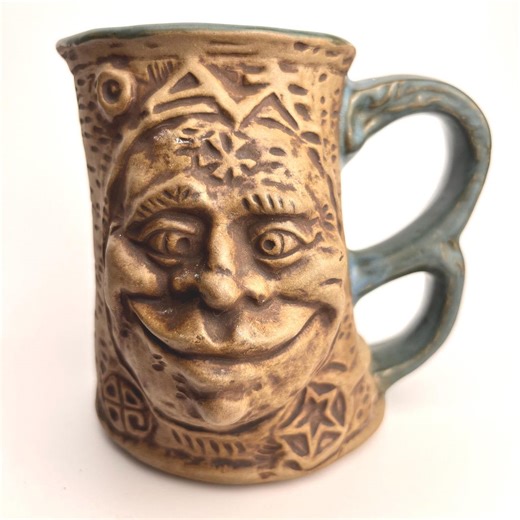 Jim Rumph Pottery Ogre Face Tankard Mug – Vintage Folk Art 1971 - Etsy