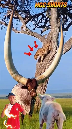 Anjing Menggonggong Kencang Tantang Sapi Bertanduk Panjang #animals #shorts