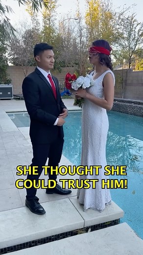 Bride does a trust fall with the groom who pranks her #fblifestyle | Manuella
