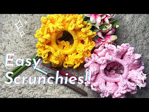 Crochet Tutorial : Super Easy Hair Scrunchies