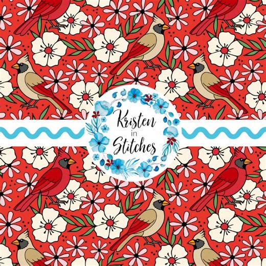Cardinal Bird Floral Seamless Pattern, Digital File PNG, Instant Download, DIY Printable Paper, Red Male and Female Winter Birds, Flowers - Etsy