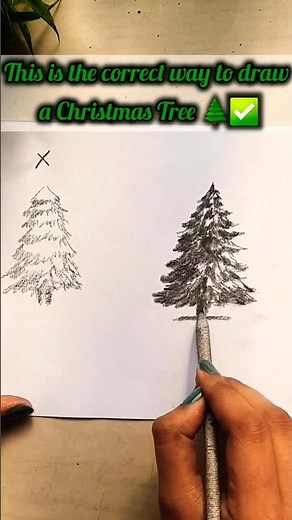 How to Draw Christmas Tree🌲 #shorts #chrismastree #chrismasspecial #art #easy #diy #subscribe