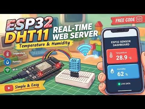 ESP32 DHT11 Real-Time Web Server | Temperature & Humidity Dashboard (AJAX)