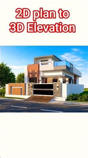 Plan to 3D front Elevation Design 🏠💚 #front #elevation #dreamhome #homebuilding #architecture