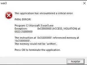 Solution Error This application has encountered a critical error (0x3580000) Solution To the RGC