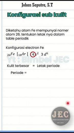 determining the position of elements in the periodic table #chemistry #atomic structure #electron...