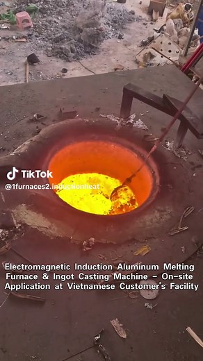 Electromagnetic Induction Aluminum Melting Furnace and Ingot Casting Production Line#furnace #induction #melting #aluminum