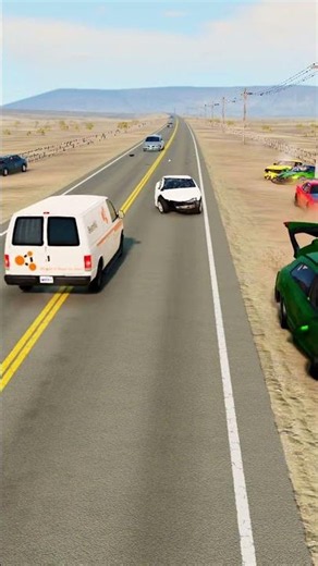 Realistic Highway Car Crashes🚗💥 #realisticcarcrashes #carcrashes #beamngdrive