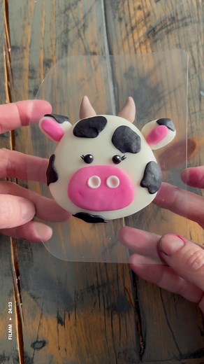 Adorable Fondant Cow Cupcake Topper for Barnyard Themed Birthday