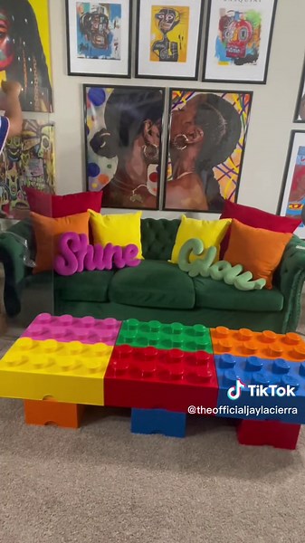 where my black creators with maximalist and eclectic home decor 👀 anyway love my new lego coffee table #homedecor #ecleticdecor #maximalism #maximalistdecor #legotable #blackart #blackhomedecor