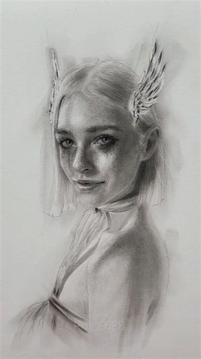 Dibujo tradicional con carboncillo y lápiz ✏️ #art #drawing #aprendiendoadibujar