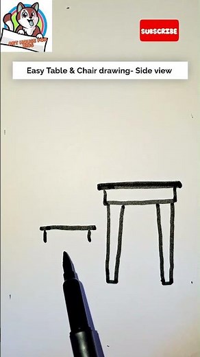 Learn How to Draw Table and Chair Step by Step – Easy Chair & Table Drawing – For Kids #drawing