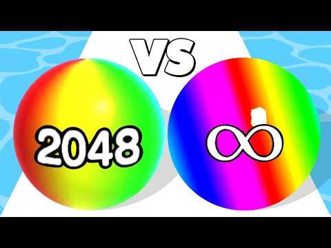 BALL RUN 2048 /vs MERGE BALL RACE ∞ ASMR Gameplay Android iOS ✦ Ball Run 3D Merge Math Gameplay