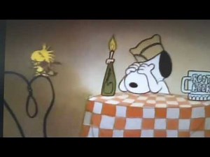 Snoopy crying in his root beer