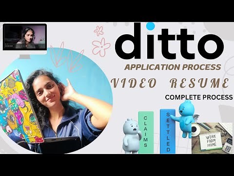 DITTO Video Resume/ Application process / Work from home/ Ditto Insurance Advisor job/