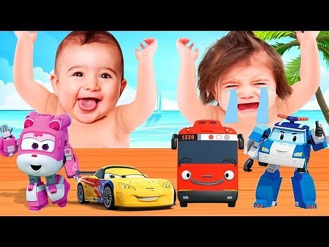 Bad Baby Crying Learn Colors with Super Wings Dizzy, Car Jeff, Tayo Bus Citu, Robocar Poli Bad Kid