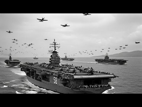 Japan’s Generals Stunned by America’s Portable Airstrips Built on Floating Platforms