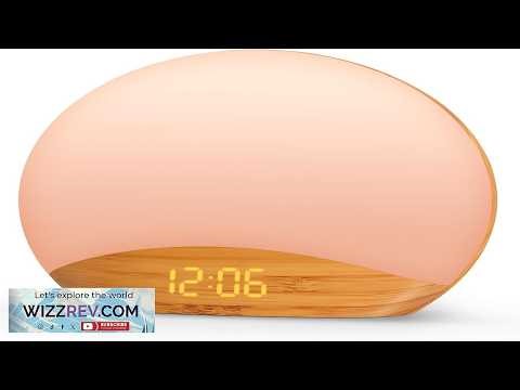 REACHER Wood Grain Sunrise Alarm Clock and Sound Machine Nightlight Digital Dimmable