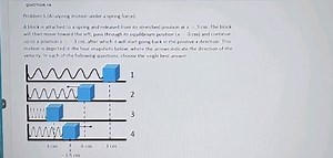 QUESTION 14Problem 5 (Analyaint motion under a spring force)A... | Filo