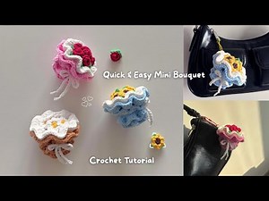 💐 Crochet Mini Flower Bouquet Keychain Tutorial | Quick & Easy Gift Idea for Valentine's Day💝