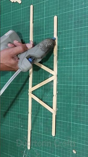 Diy Popsicle stick truss bridge #shorts