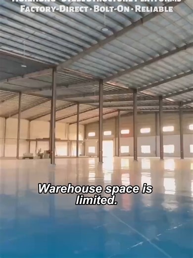 600㎡ Steel Structure Platform — 500kg/㎡ Load Capacity #Huizhong #SteelStructurePlatform #WarehouseSolution #HeavyDutyStorage #FactoryDirect