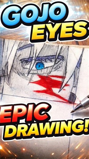 Gojo Satoru Eyes Drawing ✏️ | Six Eyes Power | Jujutsu Kaisen Anime Art #Shorts