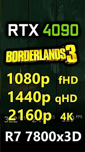 Borderlands 3 - 1080p vs 1440p vs 2160p 4K - RTX 4090