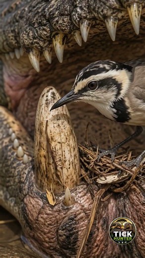 Tiny Bird Cleans a Crocodile's Mouth 🐊🐦 #shorts #Crocodile #animals #Bird #mongoose #oxpecker #viral