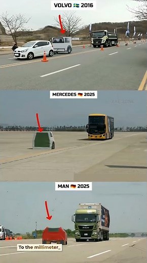 Volvo 2016 vs Mercedes 2025 vs MAN 2025 | The 4-Second Truck Safety Test