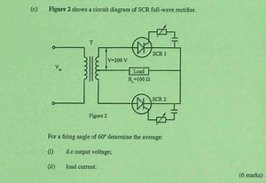 Figure 2 shows a circuit diagram of an SCR full-wave rectifier.... | Filo