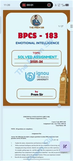 BPCS 183 Solved Assignment 2025-26 in english | @ThePremSir #shorts #viral