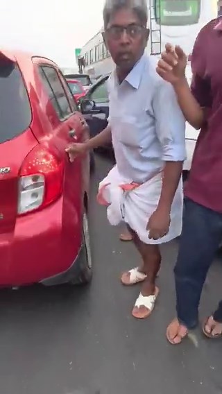 Due to One Idiot An accident occurred today around 6: 00 PM on the Kuttipuram highway side. A lorry,driven at high speed & recklessly,crashed into vehicles that were already halted on the road.One person’s negligence has put many lives at risk.#accident #RoadSafety