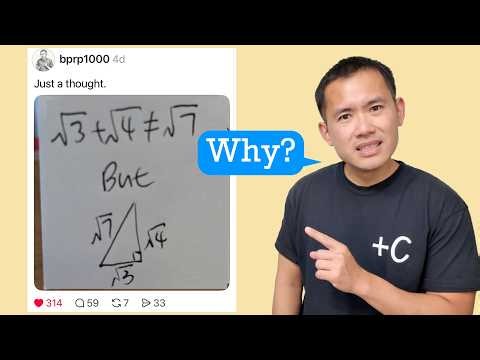sqrt(3)+sqrt(4)≠sqrt(7) but we can put them on a right triangle
