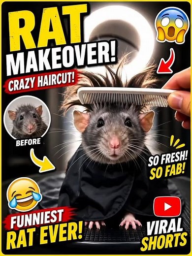 😲 Viral Rat Hairstyle Challenge #shorts🐭 Haircut! 😱 #viral