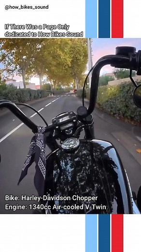 Bike: Harley-Davidson Chopper 🔥 Engine: 1340cc Air-cooled V-Twin (Evolution engine – classic custom base) Power: 67 HP / 50 kW @ 5,500 rpm Torque: 107 Nm / 79 lb-ft @ 3,500 rpm Compression Ratio: 8.5:1 Transmission: 5-speed manual Final Drive: Belt Frame: Custom extended rake steel frame Suspension: Telescopic front fork, dual shock rear Brakes: Single disc front & rear Fuel Capacity: ~13 liters Seat Height: ~660 mm Weight: ~260 kg Top Speed: ~175 km/h cr @the_harley_lex | How Bikes Sound