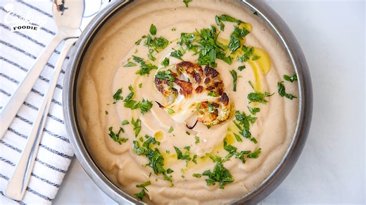 This roasted cauliflower soup is a cold weather essential