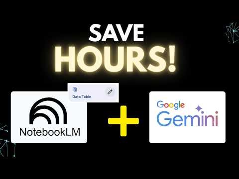 NotebookLM + DataTables + Gemini 3: The Workflow That Saves Hours of Research