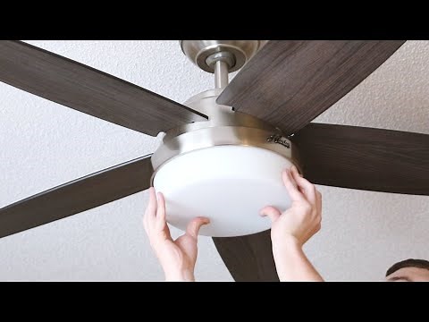 How to Install HUNTER Ceiling Fan Exeter COSTCO Home Depot Lowes DIY HOME REPAIR