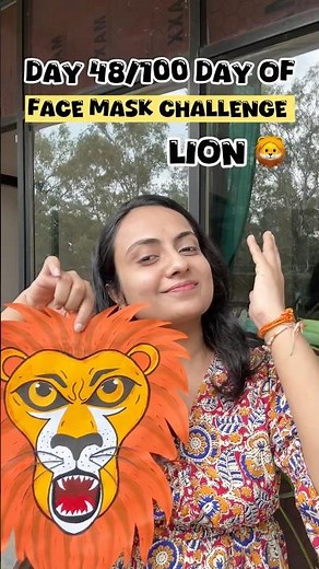 Day 48♥️ Lion face mask | How to make lion mask | Lion craft #facemask #lion #diy #100dayschallenge