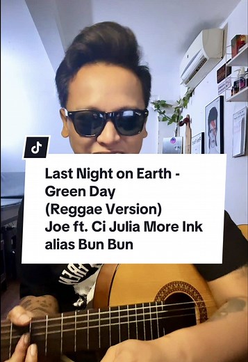 Colongan jammin' disela-sela padetnya schedule 😁. Akhirnya bisa bawain requestan my fren satu2 yaa, btw LUNAS MY FRENN 😁🙏🏻. Lagu: Last Night On Earth - Green Day (Cover by Joe ft. Ci Julia More Ink) Versi Reggae. @Green Day 🙏🏻. Studio: @MORE INK TATTOO STUDIO BEKASI . #lastnightonearth #greenday #reggae #fyp