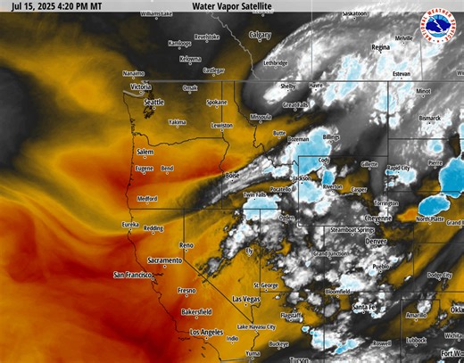 15K views · 60 reactions | Here's a satellite loop showing low-level water vapor. It shows the orange/red dry air moving into the area from the NW, along with lots of blue/white areas where there is lots of low-level water vapor to our south and east. Can you find where the storms probably are? | US National Weather Service Boise Idaho | Facebook