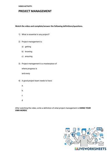 Video Task - Project Management worksheet