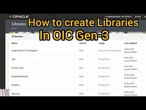 How to create Libraries in OIC zen-3 | Libraries in oic